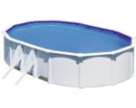 Hornbach Aufstellpool Stahlwandpool-Set Gre Vision-Pool Classic oval 610x375x120 cm inkl. Sandfilteranlage, Skimmer, Leiter, Filtersand & Anschlussschlauch weiß