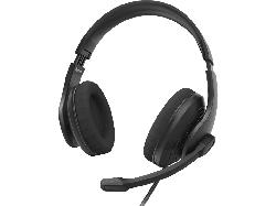 Hama HS-USB300 V2 Office-Headset, USB-A, On-Ear, 90dB, 40mm Treiber, Schwarz