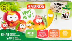 Andros Fruit Me Up!, Compotes à boire, assorties, sans sucres ajoutés, 18 pièces