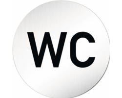 Türschild Walteco "WC" zum Aufkleben Ø 75 mm