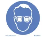 Hornbach Hinweisschild Walteco "Symbol - Schutzbrille tragen" zum Aufkleben 92x92 mm