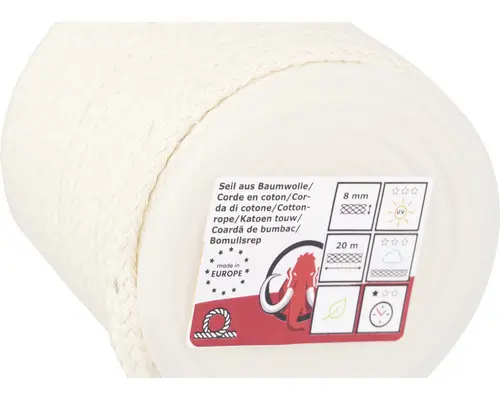 Zauberseil Baumwolle Ø 8 mm weiß 20 m
