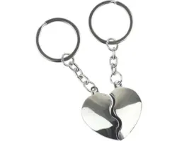 Schlüsselanhänger - Broken Heart silber