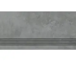 Feinsteinzeug Treppenstufe Mirava Manhatten 30x60 cm anthrazit matt rektifiziert