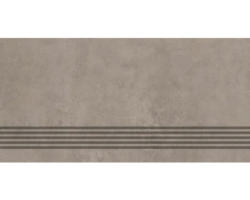 Feinsteinzeug Treppenstufe Mirava Manhattan 30x60 cm grau braun matt rektifiziert