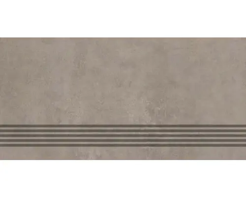 Feinsteinzeug Treppenstufe Mirava Manhattan 30x60 cm grau braun matt rektifiziert