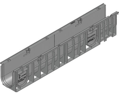 Hauraton Recyfix Standard 100 Entwässerungsrinne Unterteil Typ 010 aus PP 1000 x 150 x 185 mm