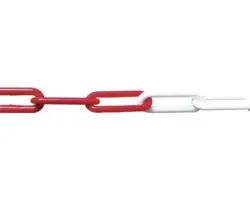 Kunststoffkette Ø 10 mm Polyethylen rot-weiß, Meterware