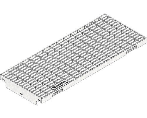 Hauraton Faserfix KS 150 Gitterrost mit horizontaler Schubsicherung MW 30/10 500 x 199 x 20 mm