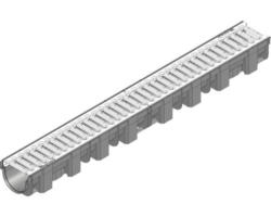 Hauraton TOP X Kunststoffrinne aus PP mit Klemm Stegrost Edelstahl 1000 x 119 x 89 mm