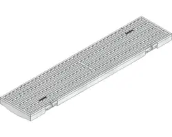 Hauraton Dachfix Resist 115 Gitterrost Mw 8/21 Kunststoff silber 500 x 108 x 20 mm