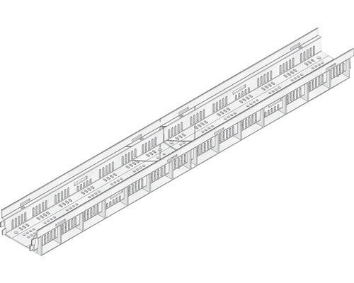 Hauraton Dachfix Resist 115 Rinnenunterteil Typ 75 aus korrosionsbeständigem Kunststoff silberfarben 1000 x 115 x 75 mm