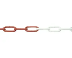 Schweisskette C6 Ø 6 mm Stahl rot weiß lackiert Meterware