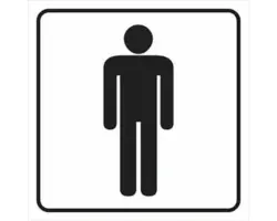 Türschild Walteco "WC Männer" zum Aufkleben 80x80 mm