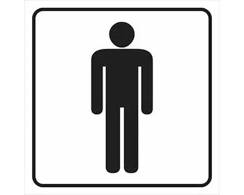 Türschild Walteco "WC Männer" zum Aufkleben 80x80 mm