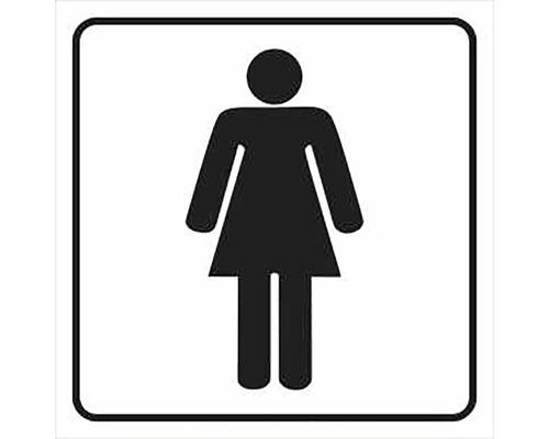 Türschild Walteco "WC Frauen" zum Aufkleben 80x80 mm