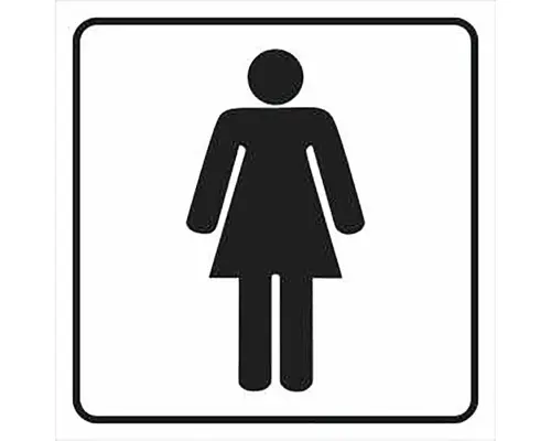 Türschild Walteco "WC Frauen" zum Aufkleben 80x80 mm