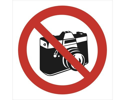 Warnschild Walteco "Fotografieren verboten" 90x90 mm