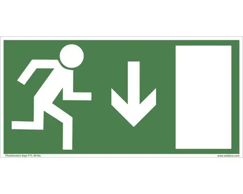 Warnschild Walteco "Notausgang" photolumineszierend 100x200 mm