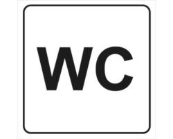 Türschild Walteco "WC" zum Aufkleben 80x80 mm