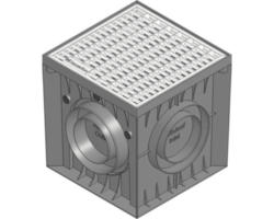 Hauraton Recyfix POINT Hofsinkkasten Kunststoff mit Gitterrost verzinkt 300 x 300 x 300 mm