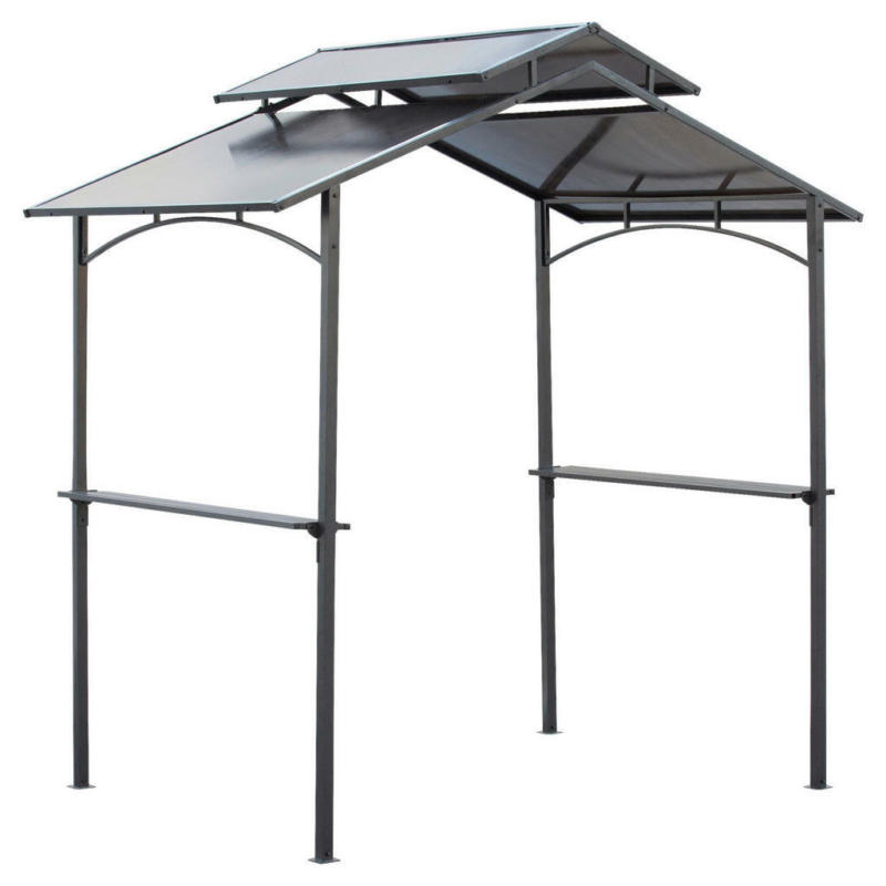 Outsunny Grillpavillon mit Flammschutzdach braun Stahl B/H/L: ca. 150x250x240 cm