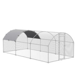 PawHut Stall silber Polypropylen B/H/L: ca. 570x280x197 cm