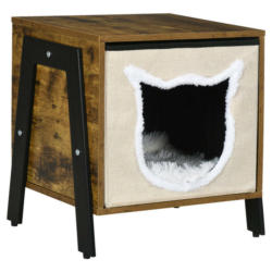 PawHut Katzen-Zubehör braun Edelstahl B/H/L: ca. 34x41x43,5 cm