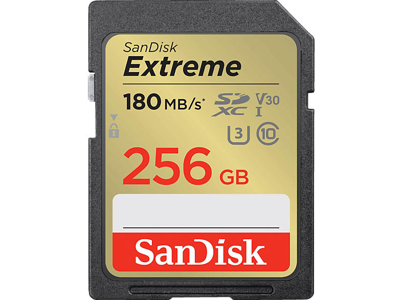 SanDisk 256GB Extreme SDXC Karte + RescuePro Deluxe bis zu 180 MB/s UHS-I Class 10 U3 V30; Speicherkarte