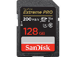 SanDisk 128GB Extreme PRO SDXC Karte + RescuePro Deluxe bis zu 200 MB/s UHS-I Class 10 U3 V30; Speicherkarte