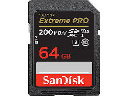 SandISK 64GB Extreme pro SDXC Karte + RescuePro Deluxe bis zu 200 MB/s UHS-I Class 10 U3 V30; Speicherkarte