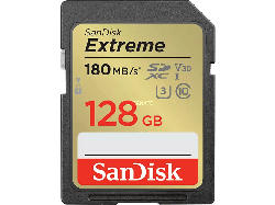 SanDisk 128GB Extreme SDHC Karte + RescuePro Deluxe bis zu 180 MB/s UHS-I Class 10 U3 V30; Speicherkarte