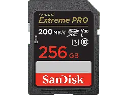 SandISK 256GB Extreme pro SDXC Karte + RescuePro Deluxe bis zu 200 MB/s UHS-I Class 10 U3 V30; Speicherkarte