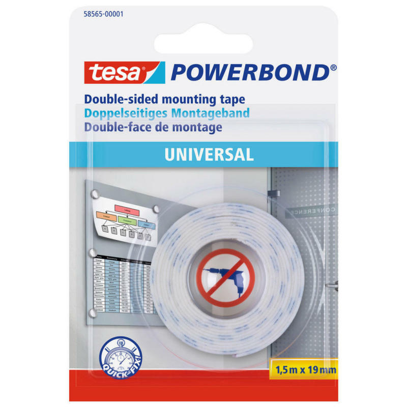 tesa Powerbond Universal B/L: ca. 1,9x150 cm