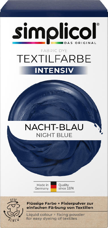 Simplicol flüssige Textilfarbe intensiv Nacht-Blau