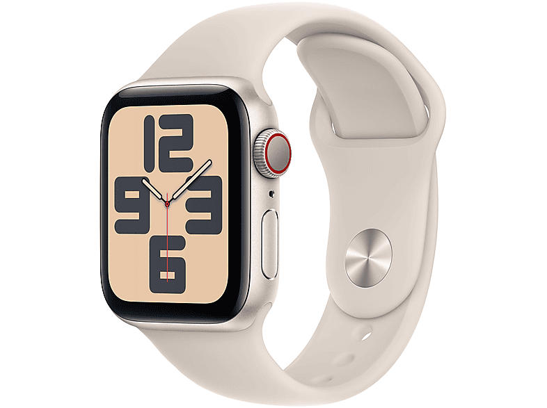 APPLE Watch SE 2023 GPS + Cellular 40mm Aluminiumgehäuse, Sportarmband S/M, Polarstern; Smartwatch