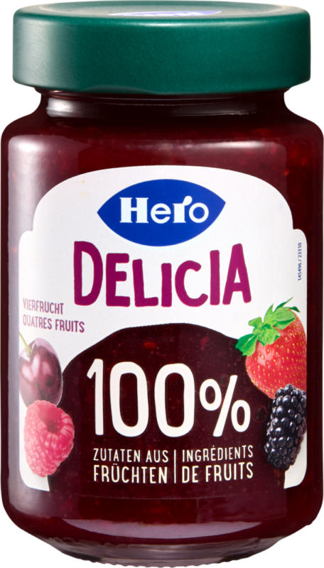 Confiture Quatre fruits Delicia Hero, 280 g