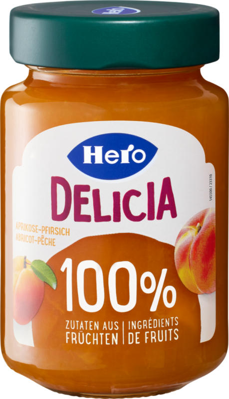 Hero Delicia Konfitüre Aprikose-Pfirsich, 280 g