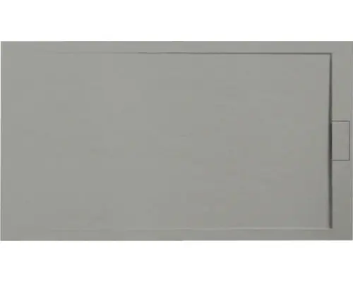 Extraflache Rechteck-Duschwanne Ottofond Zona 100x90x2,7 cm zementgrau