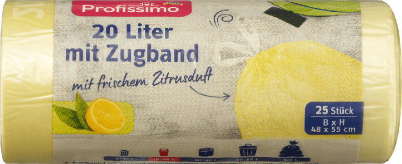 Profissimo Zugband-Müllsack mit Duft 20 Liter