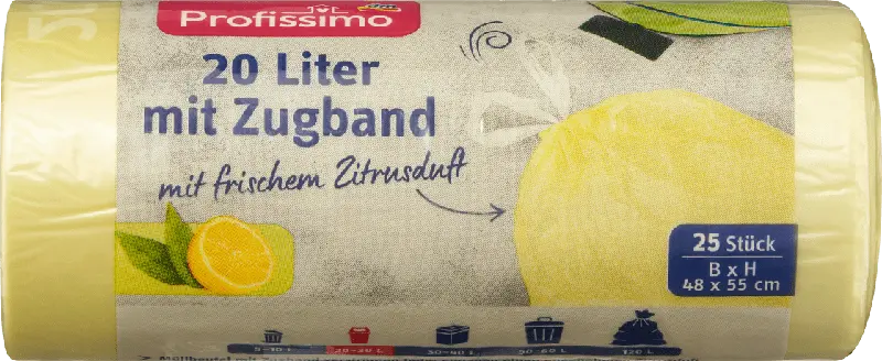 Profissimo Zugband-Müllsack mit Duft 20 Liter