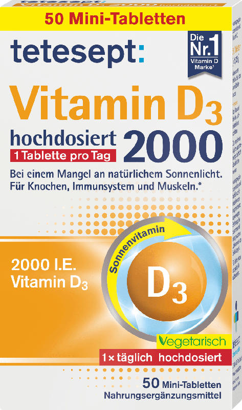 tetesept Vitamin D3 2000 hochdosierte Mini-Tabletten