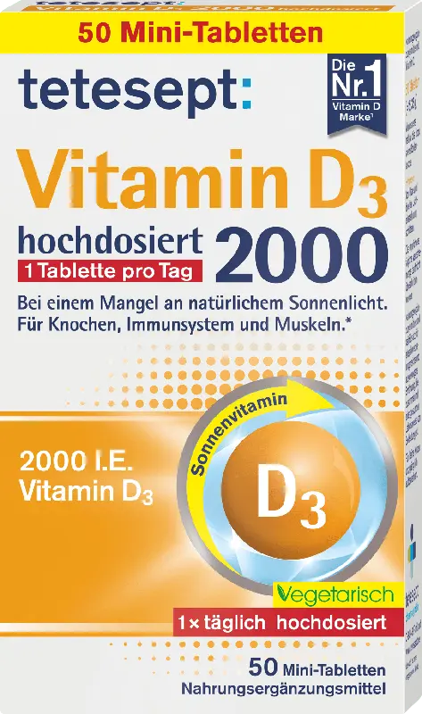 tetesept Vitamin D3 2000 hochdosierte Mini-Tabletten