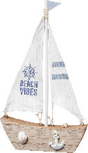 dm-drogerie markt Dekorieren & Einrichten Segelschiff "Beach Vibes", natur-blau-weiß - bis 15.06.2024