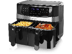 Emerio AF-126672 Duo Heißluftfritteuse (4,5 l, 1700 Watt, Schwarz)