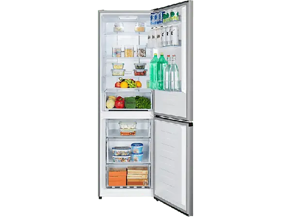 Hisense RB390N4BCC Kühl- und Gefrierkombination (C, 304 l, 1860 mm hoch, Standgerät, No Frost (verminderte Eisbildung), Silber)