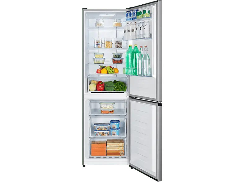 Hisense RB390N4BCC Kühl- und Gefrierkombination (C, 304 l, 1860 mm hoch, Standgerät, No Frost (verminderte Eisbildung), Silber)
