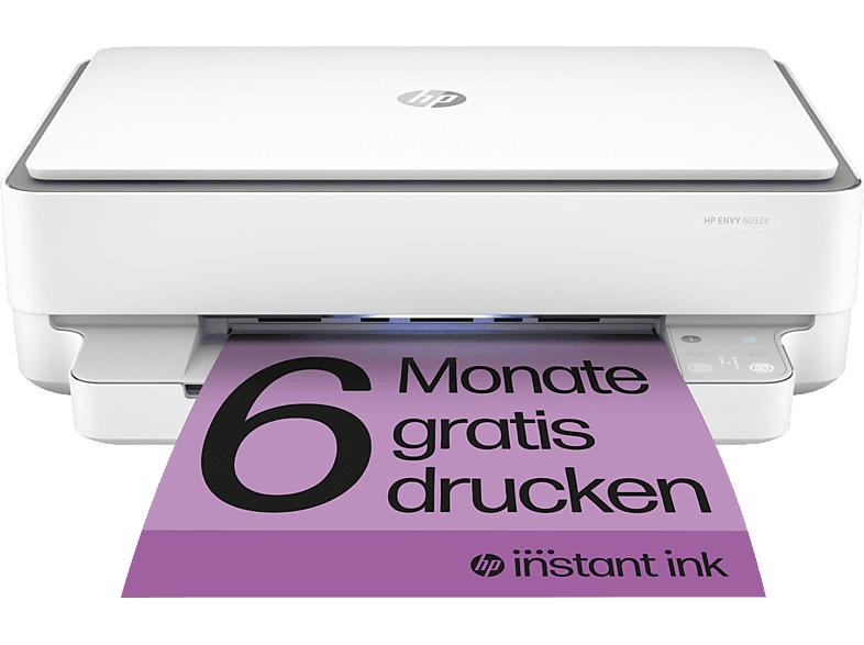 HP Envy 6032e Inkl. HP+ mit 6 Monate Instant Ink, Multifunktionsdrucker, WLAN, Tintendruck, Weiß