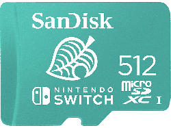 SanDisk 512GB microSDXC Karte für Nintendo Switch bis zu 100 MB/s UHS-I Class 10 U3; Micro-SDXC-Speicherkarte