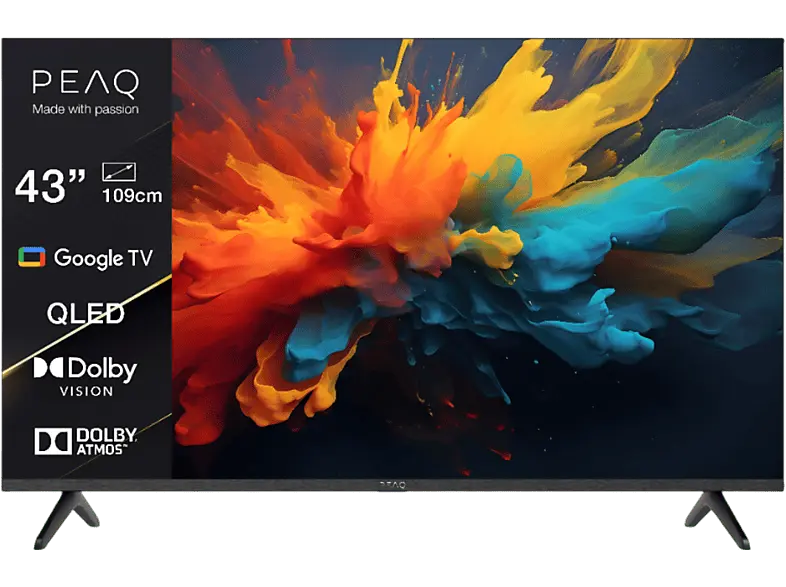 Peaq PTV 43GQU-5024T 43 Zoll 4K QLED Smart Google TV; QLED TV